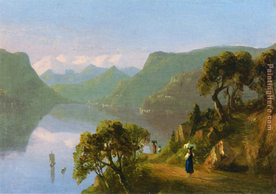 Lake Como painting - Sanford Robinson Gifford Lake Como art painting